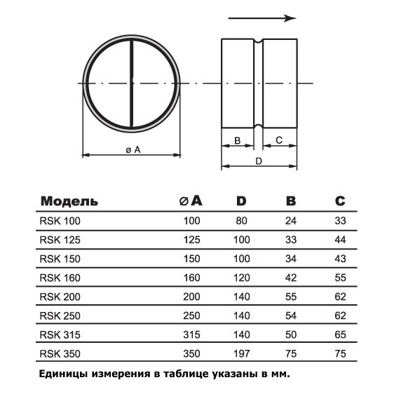 RSK-100 клапан обратный
