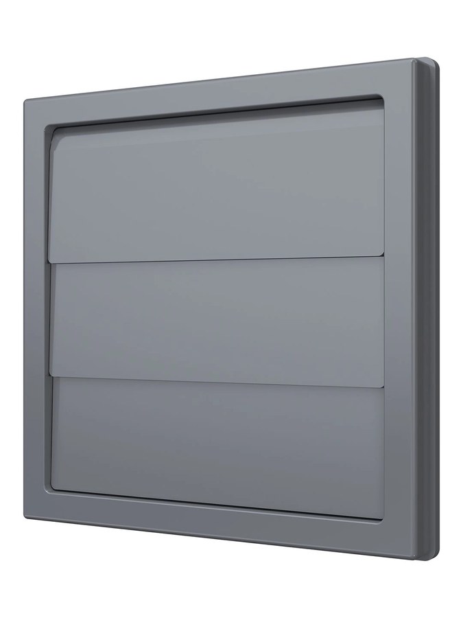 Выход стенной КФ фланец D100 жалюзи 150x150 ASA серый ERA